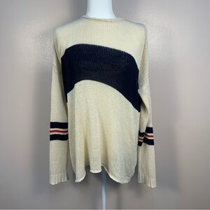 Show Me Your Mumu Mellow Oversized Slouchy Varsity Stripe Color Block Sweater